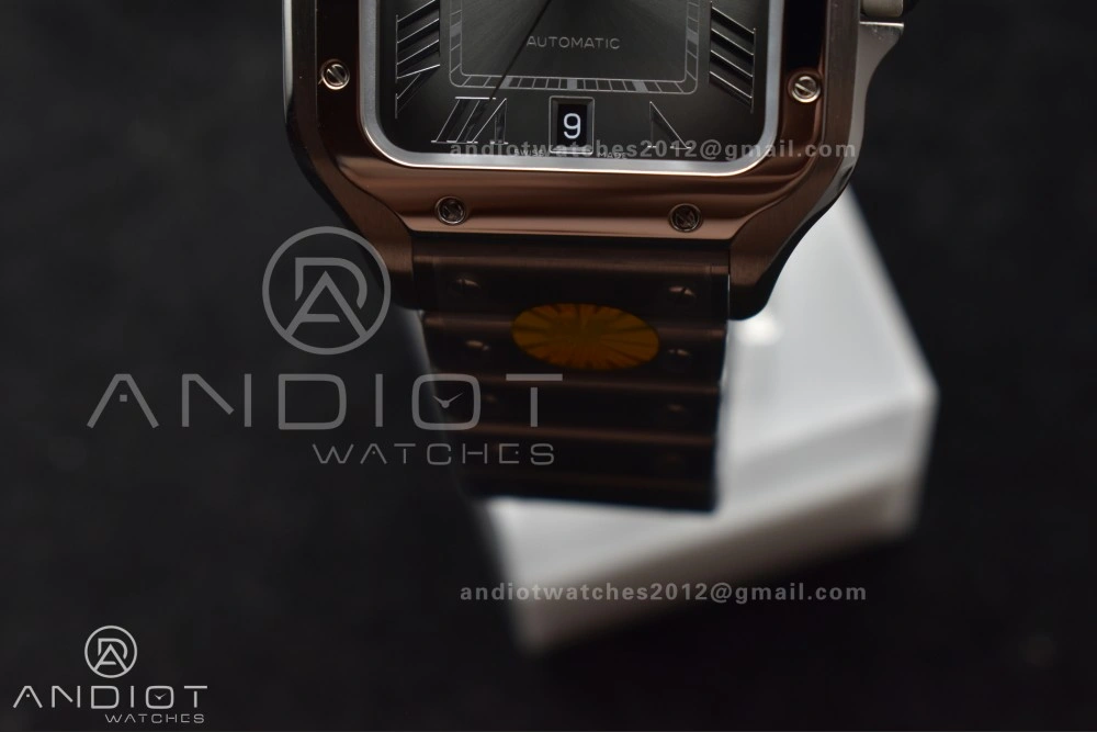 Santos de Cartier 40mm SS AF 1:1 Best Edition Gray Dial on SS Smart Links Bracelet MIYOTA 9015