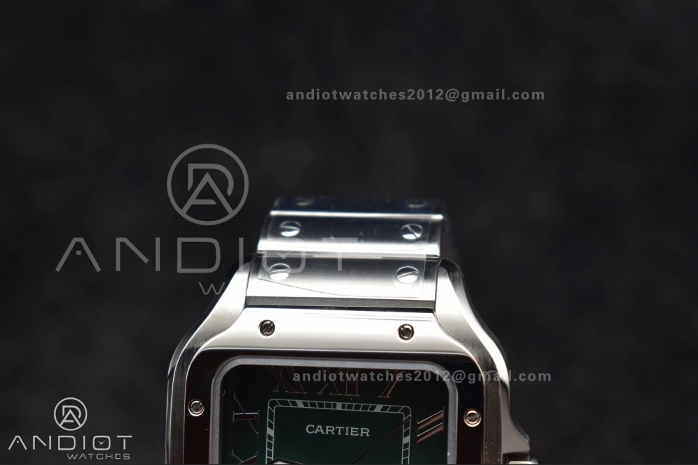 Santos de Cartier 40mm SS AF 1:1 Best Edition Green Dial on SS Smart Links Bracelet MIYOTA 9015