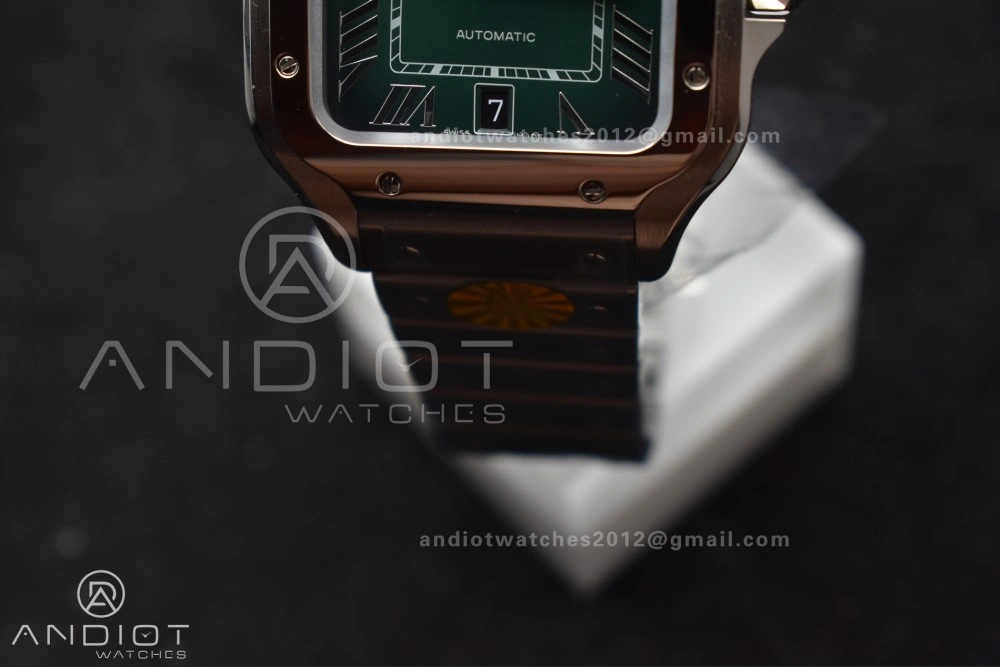 Santos de Cartier 40mm SS AF 1:1 Best Edition Green Dial on SS Smart Links Bracelet MIYOTA 9015