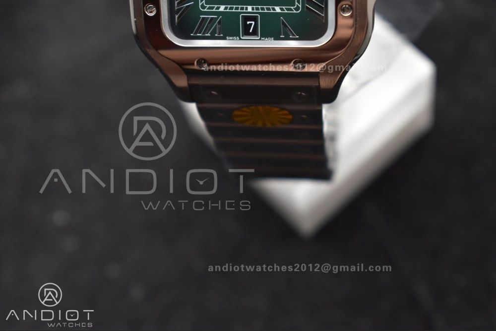 Santos de Cartier 40mm SS AF 1:1 Best Edition Green Dial on SS Smart Links Bracelet MIYOTA 9015