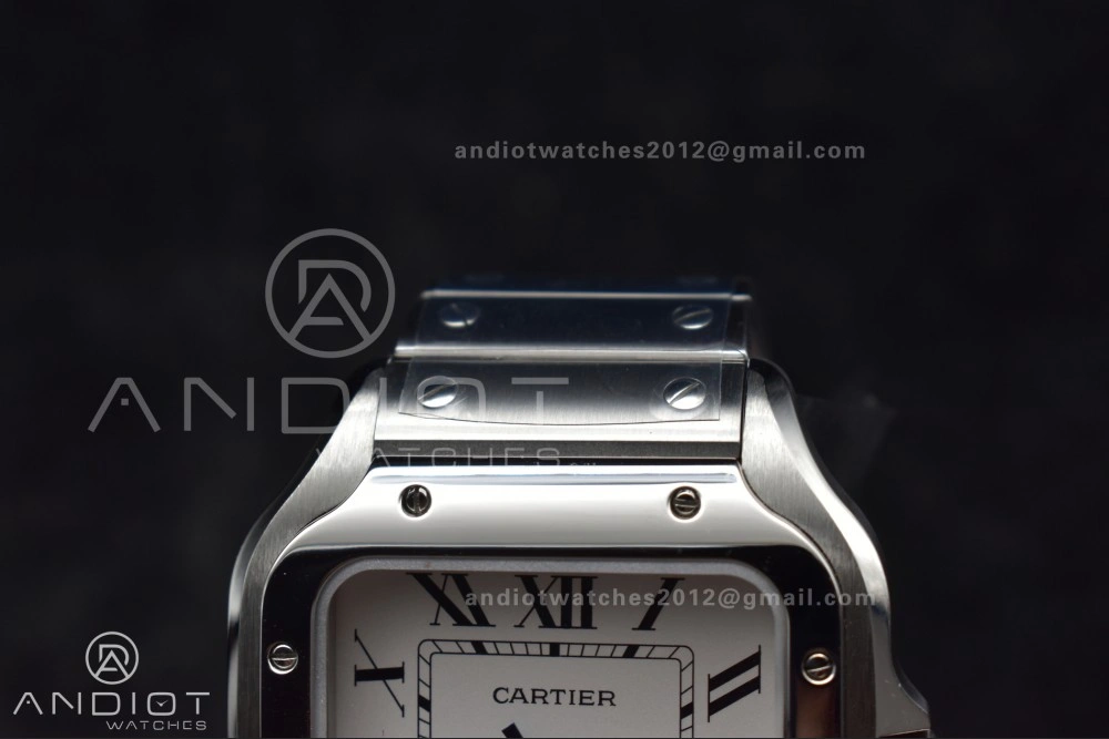 Santos de Cartier 40mm SS AF 1:1 Best Edition White Dial on SS Smart Links Bracelet MIYOTA 9015