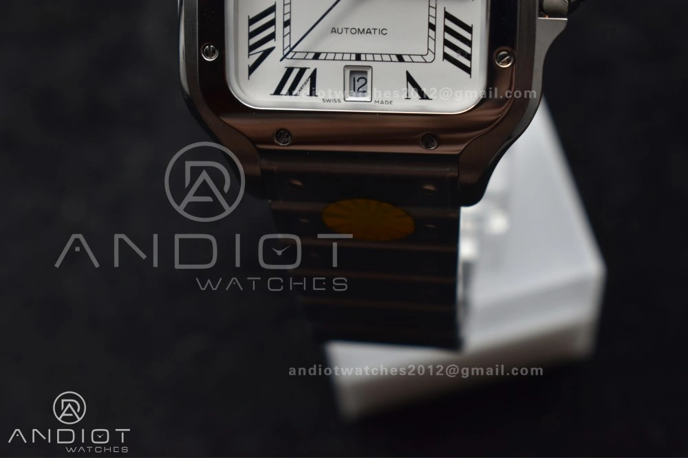 Santos de Cartier 40mm SS AF 1:1 Best Edition White Dial on SS Smart Links Bracelet MIYOTA 9015