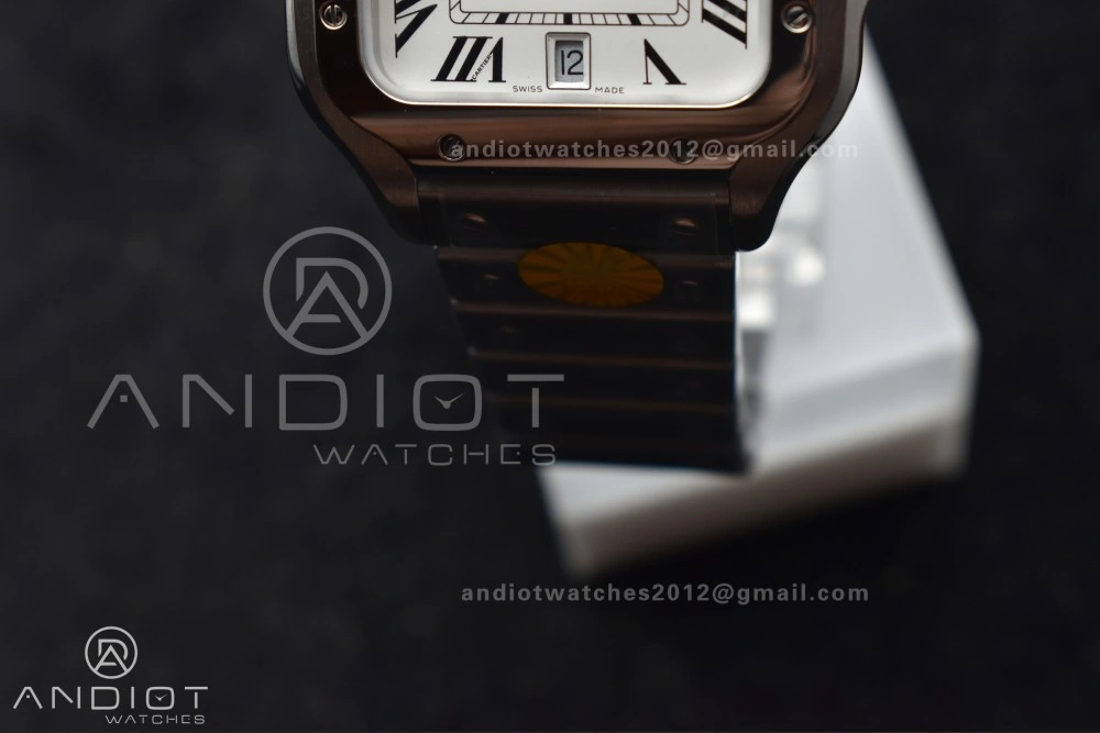 Santos de Cartier 40mm SS AF 1:1 Best Edition White Dial on SS Smart Links Bracelet MIYOTA 9015