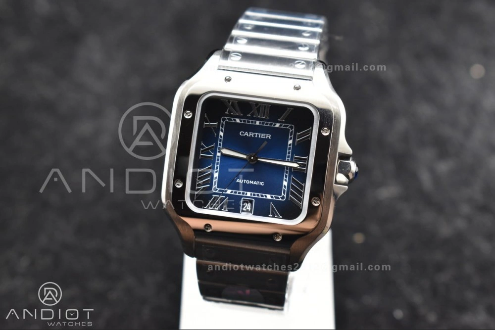 Santos de Cartier 40mm SS BVF 1:1 Best Edition Blue Dial on SS SmartLinks Bracelet MIYOTA 9015 V2