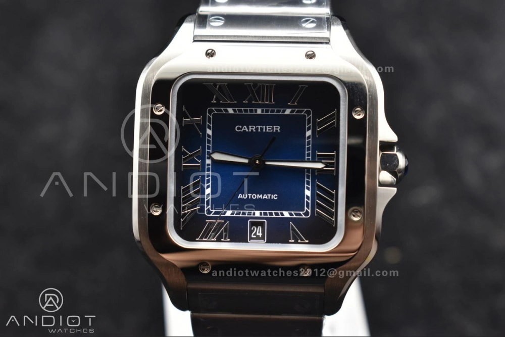 Santos de Cartier 40mm SS BVF 1:1 Best Edition Blue Dial on SS SmartLinks Bracelet MIYOTA 9015 V2