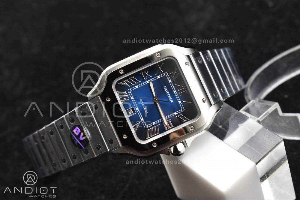 Santos de Cartier 40mm SS BVF 1:1 Best Edition Blue Dial on SS SmartLinks Bracelet MIYOTA 9015 V2