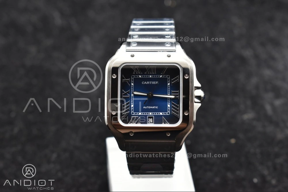 Santos de Cartier 40mm SS BVF 1:1 Best Edition Blue Dial on SS SmartLinks Bracelet MIYOTA 9015 V2