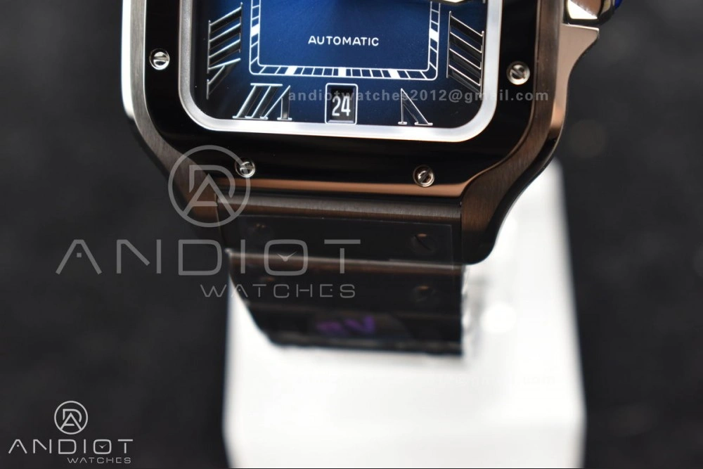 Santos de Cartier 40mm SS BVF 1:1 Best Edition Blue Dial on SS SmartLinks Bracelet MIYOTA 9015 V2