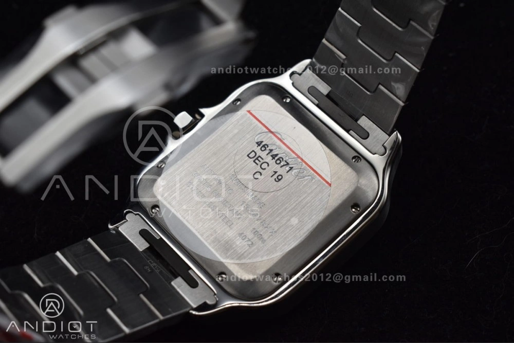 Santos de Cartier 40mm SS BVF 1:1 Best Edition Gray Dial Black Bezel on SS Bracelet MIYOTA 9015