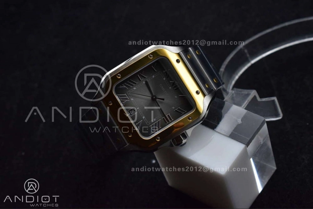 Santos de Cartier 40mm SS YG BVF 1:1 Best Edition Gray Dial on SS YG SmartLinks Bracelet MIYOTA 9019