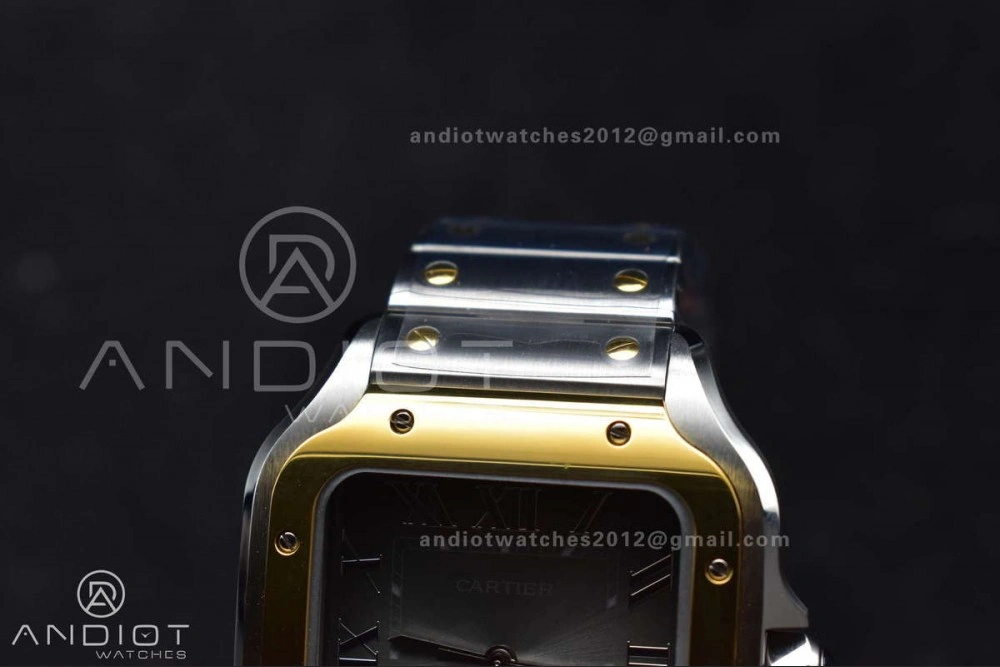 Santos de Cartier 40mm SS YG BVF 1:1 Best Edition Gray Dial on SS YG SmartLinks Bracelet MIYOTA 9019