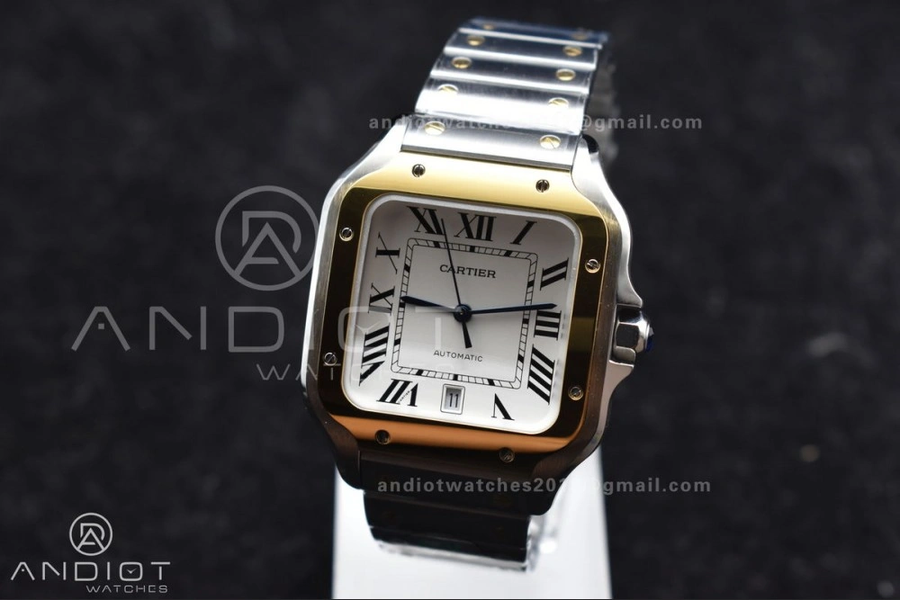 Santos de Cartier 40mm SS YG BVF 1:1 Best Edition White Dial on SS YG SmartLinks Bracelet MIYOTA 9015 V2
