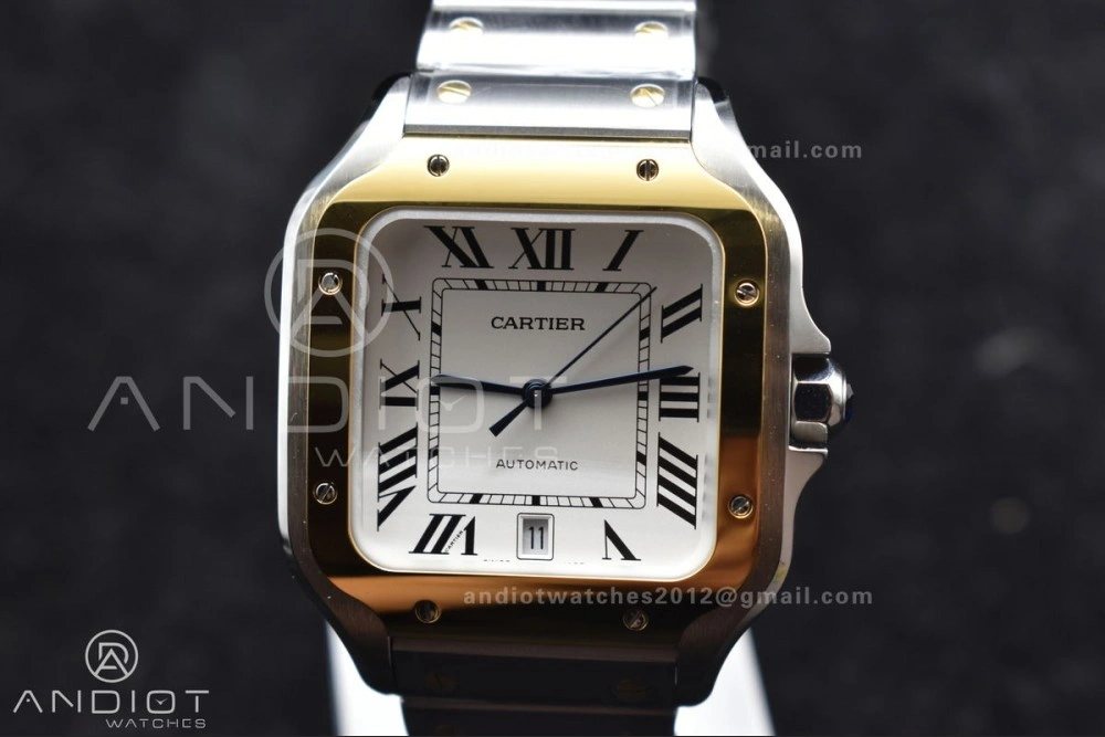 Santos de Cartier 40mm SS YG BVF 1:1 Best Edition White Dial on SS YG SmartLinks Bracelet MIYOTA 9015 V2