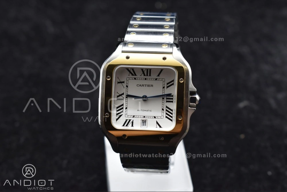 Santos de Cartier 40mm SS YG BVF 1:1 Best Edition White Dial on SS YG SmartLinks Bracelet MIYOTA 9015 V2