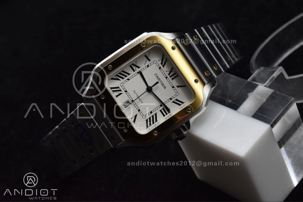 Santos de Cartier 40mm SS YG BVF 1:1 Best Edition White Dial on SS YG SmartLinks Bracelet MIYOTA 9015 V2