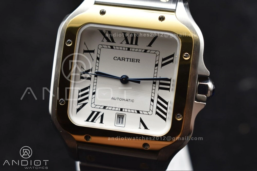 Santos de Cartier 40mm SS YG BVF 1:1 Best Edition White Dial on SS YG SmartLinks Bracelet MIYOTA 9015 V2