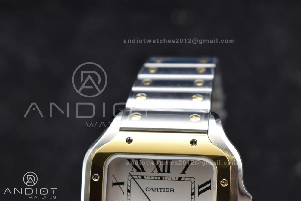 Santos de Cartier 40mm SS YG BVF 1:1 Best Edition White Dial on SS YG SmartLinks Bracelet MIYOTA 9015 V2