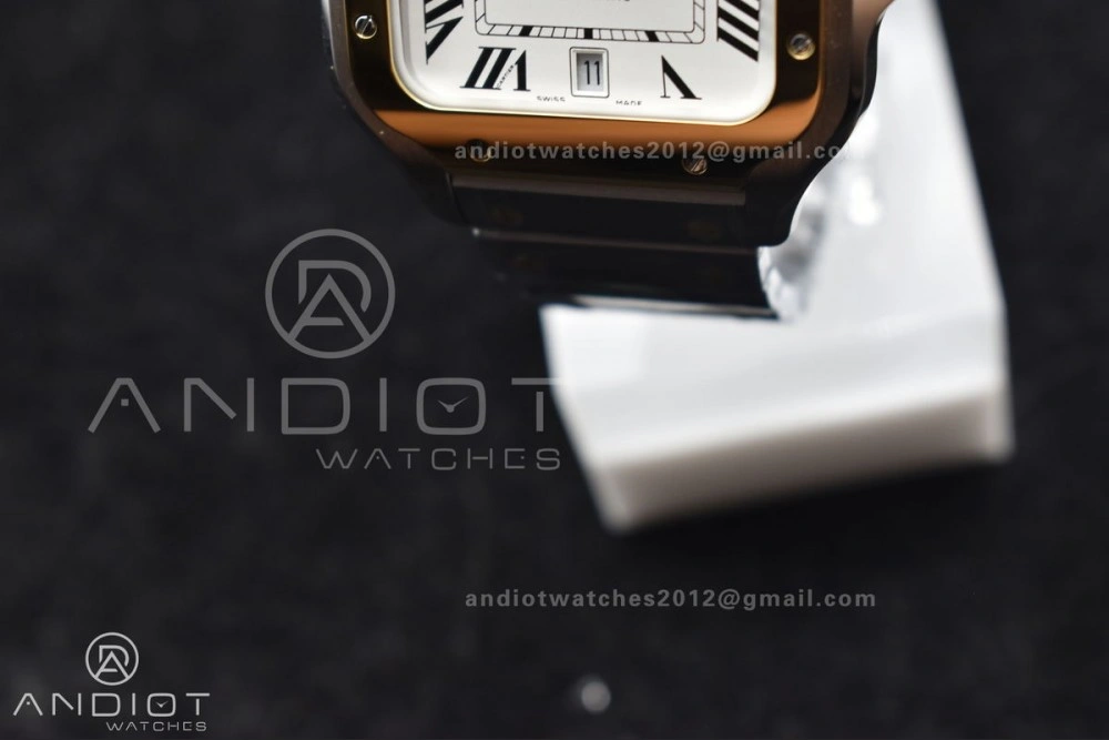 Santos de Cartier 40mm SS YG BVF 1:1 Best Edition White Dial on SS YG SmartLinks Bracelet MIYOTA 9015 V2