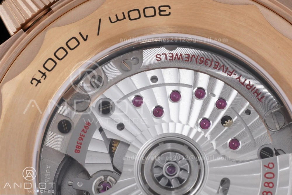 Seamaster 300M Diver Rose Gold VSF 1:1 Best Edition Black Dial on Mesh Bracelet A8806