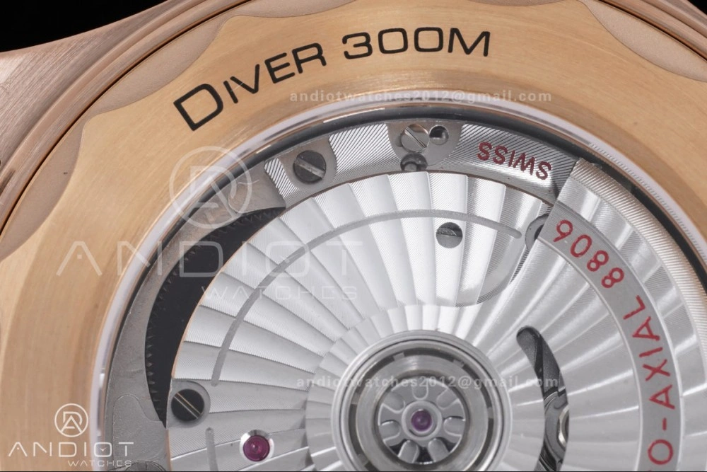 Seamaster 300M Diver Rose Gold VSF 1:1 Best Edition Black Dial on Mesh Bracelet A8806