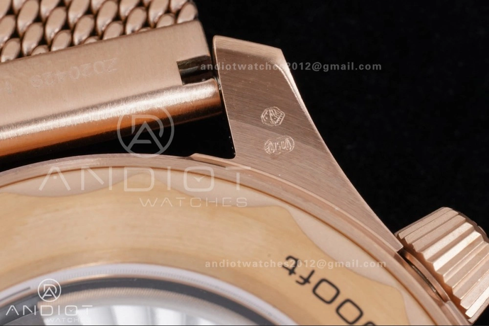 Seamaster 300M Diver Rose Gold VSF 1:1 Best Edition Black Dial on Mesh Bracelet A8806