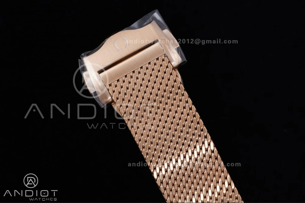 Seamaster 300M Diver Rose Gold VSF 1:1 Best Edition Black Dial on Mesh Bracelet A8806