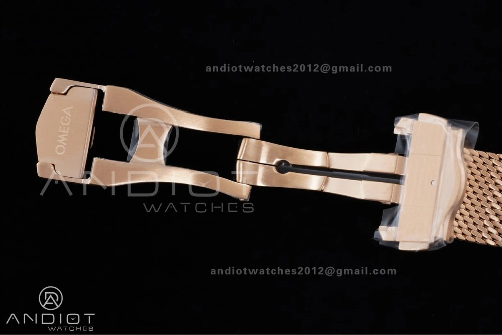 Seamaster 300M Diver Rose Gold VSF 1:1 Best Edition Black Dial on Mesh Bracelet A8806