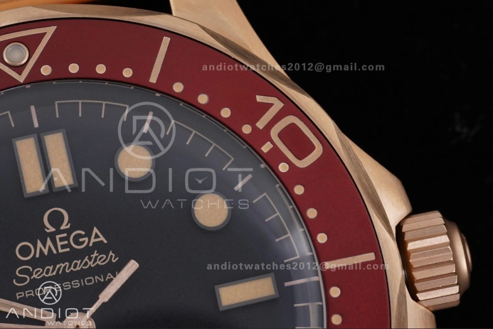 Seamaster 300M Diver Rose Gold VSF 1:1 Best Edition Black Dial on Mesh Bracelet A8806