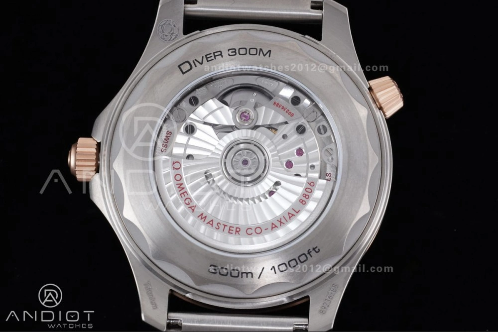 Seamaster 300M Diver Rose Gold VSF 1:1 Best Edition Green Dial on Mesh Bracelet A8806