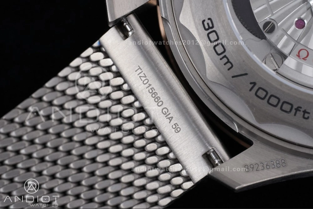 Seamaster 300M Diver Rose Gold VSF 1:1 Best Edition Green Dial on Mesh Bracelet A8806