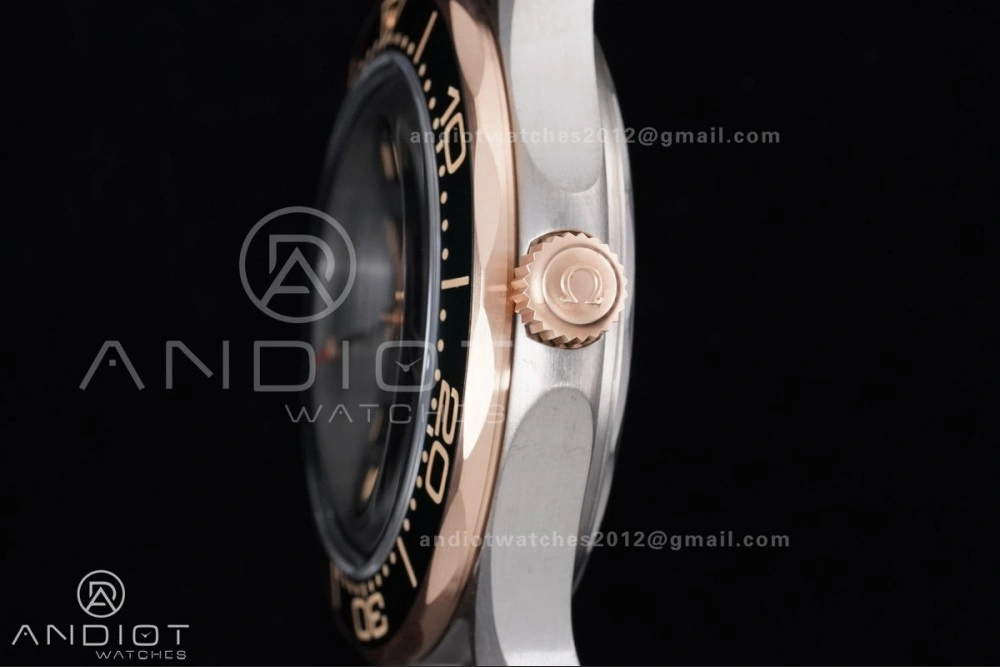 Seamaster 300M Diver Rose Gold VSF 1:1 Best Edition Green Dial on Mesh Bracelet A8806