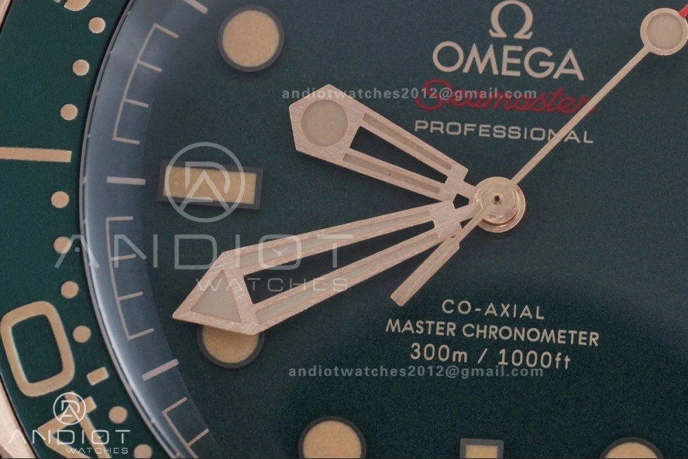 Seamaster 300M Diver Rose Gold VSF 1:1 Best Edition Green Dial on Mesh Bracelet A8806