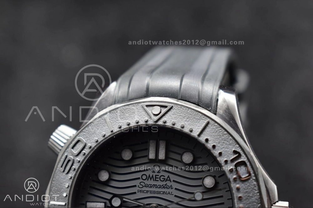 Seamaster 300m 43.5mm Black Ceramic VSF 1:1 Best Edition Black Dial on Black Rubber Strap A8806