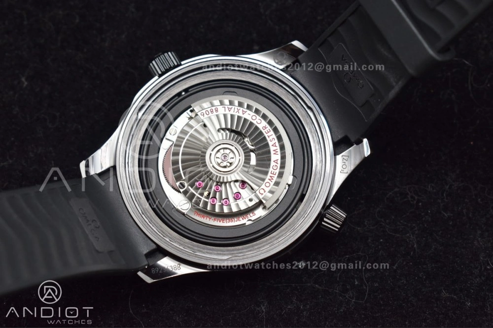 Seamaster 300m 43.5mm Black Ceramic VSF 1:1 Best Edition Black Dial on Black Rubber Strap A8806