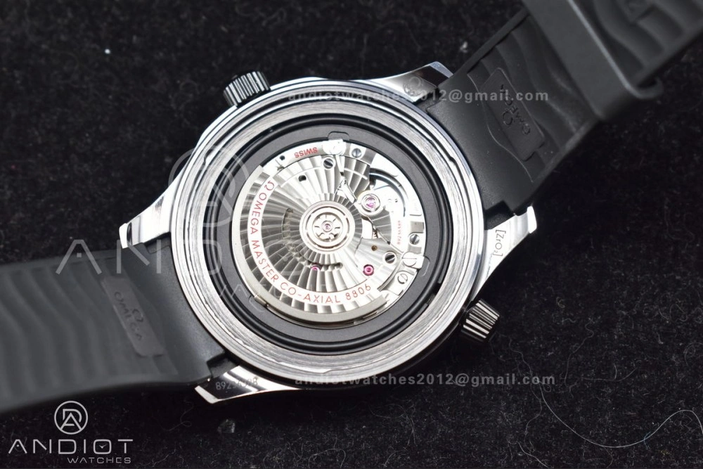 Seamaster 300m 43.5mm Black Ceramic VSF 1:1 Best Edition Black Dial on Black Rubber Strap A8806