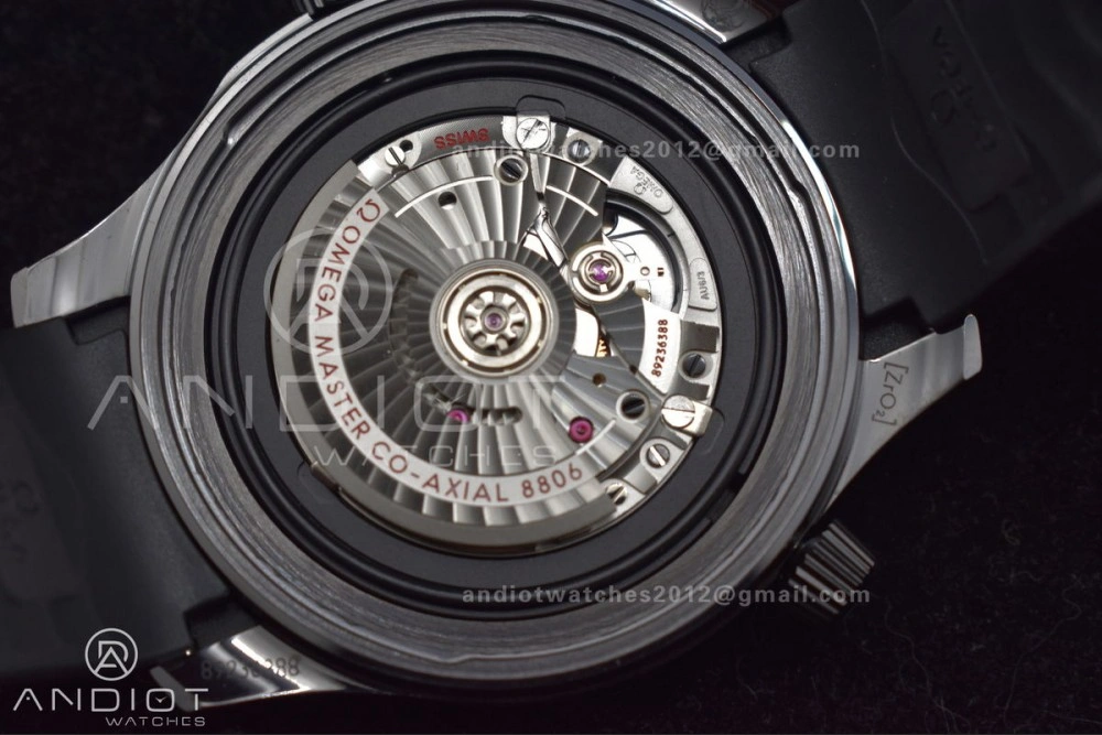 Seamaster 300m 43.5mm Black Ceramic VSF 1:1 Best Edition Black Dial on Black Rubber Strap A8806