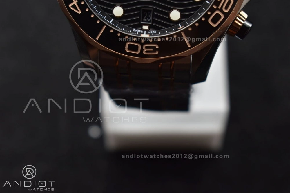 Seamaster 300m Chrono SS RG OMF 1:1 Best Edition Black Dial on SS Strap A9900