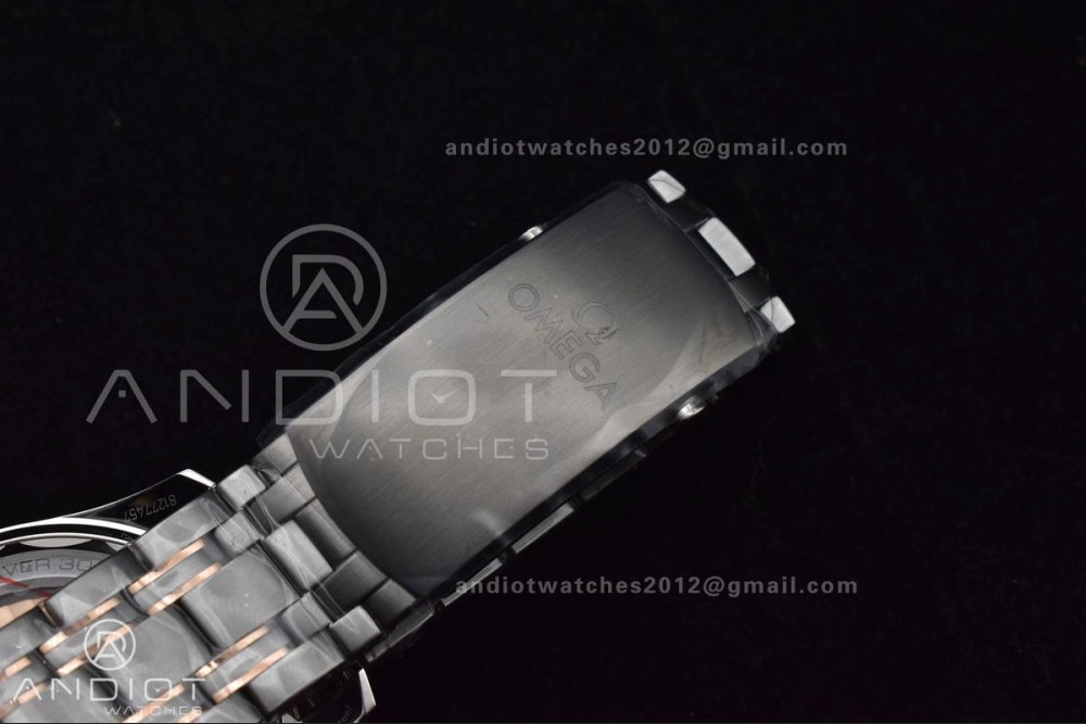 Seamaster 300m Chrono SS RG OMF 1:1 Best Edition Black Dial on SS Strap A9900