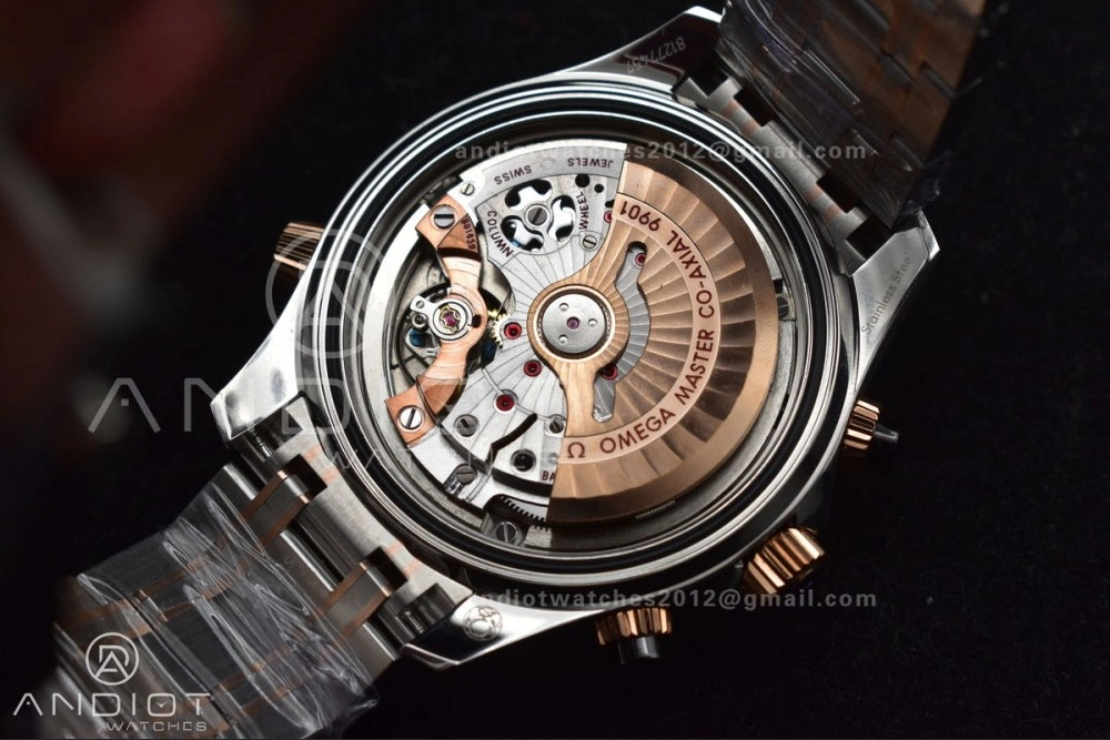 Seamaster 300m Chrono SS RG OMF 1:1 Best Edition Black Dial on SS Strap A9900