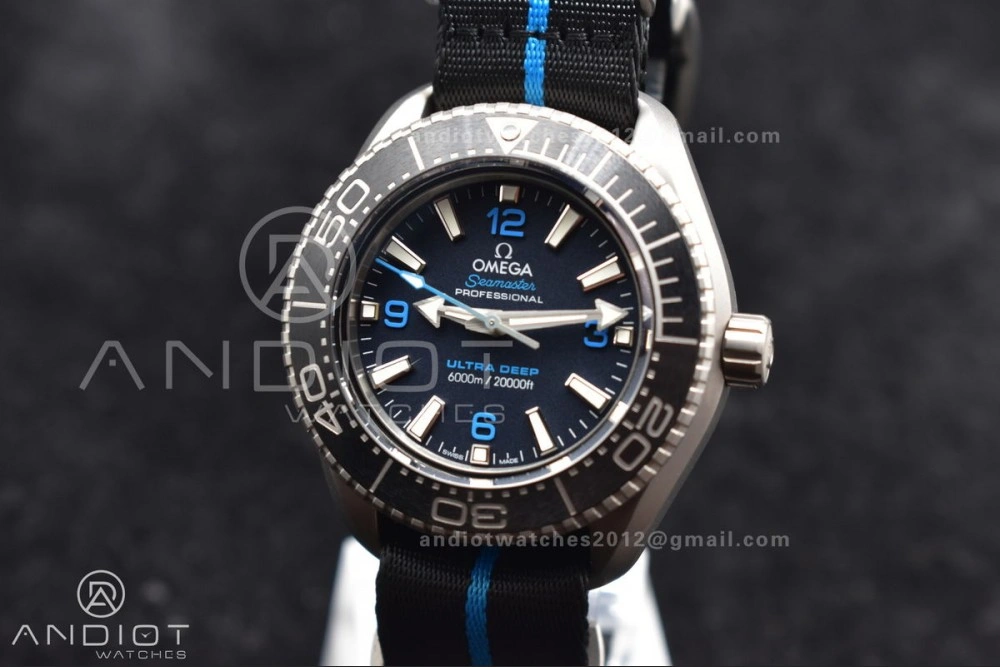 Seamaster 6000M Ultra Deep SS SBF 1:1 Best Edition Black Dial on Black Nylon Strap A8912 Super Clone