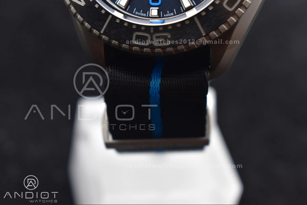 Seamaster 6000M Ultra Deep SS SBF 1:1 Best Edition Black Dial on Black Nylon Strap A8912 Super Clone