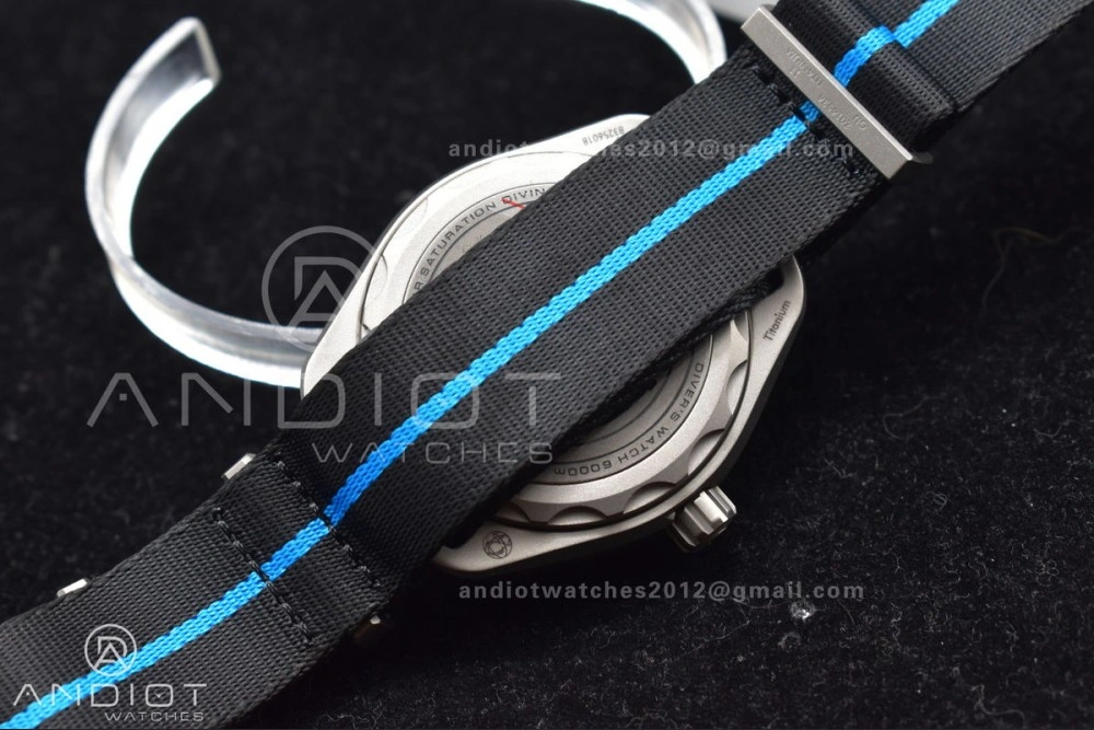 Seamaster 6000M Ultra Deep SS SBF 1:1 Best Edition Black Dial on Black Nylon Strap A8912 Super Clone