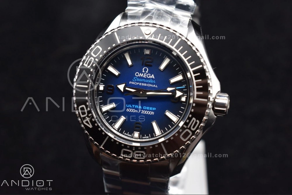 Seamaster 6000M Ultra Deep SS SBF 1:1 Best Edition Deep Blue Dial on SS Bracelet A8912 Super Clone