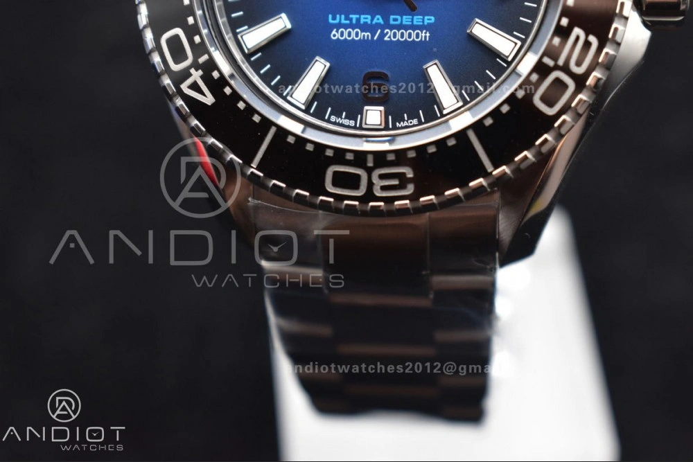 Seamaster 6000M Ultra Deep SS SBF 1:1 Best Edition Deep Blue Dial on SS Bracelet A8912 Super Clone