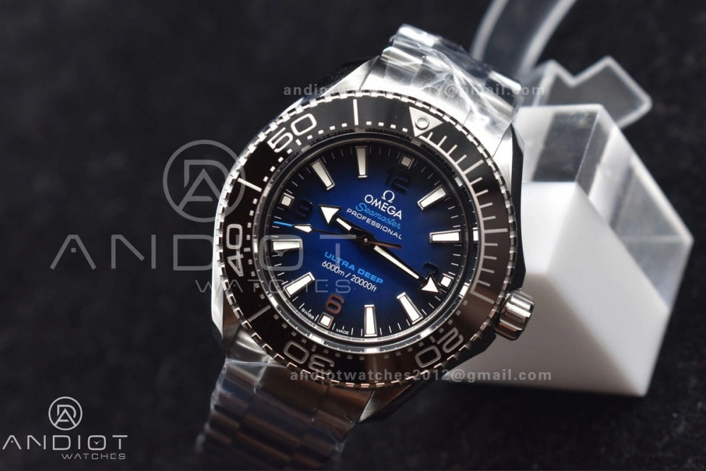Seamaster 6000M Ultra Deep SS SBF 1:1 Best Edition Deep Blue Dial on SS Bracelet A8912 Super Clone