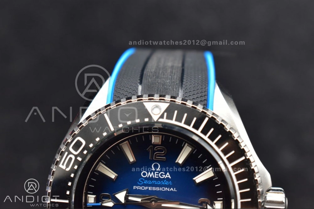 Seamaster 6000M Ultra Deep SS TF 1:1 Best Edition Blue Dial Black Ceramic Bezel on Black Rubber Strap A2824