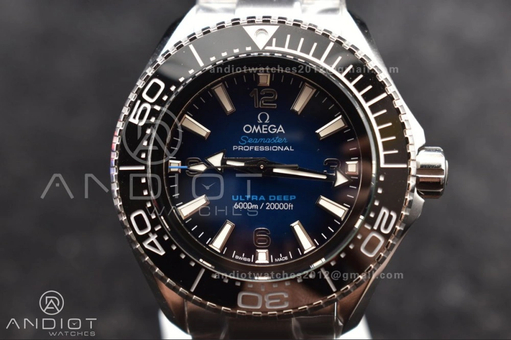 Seamaster 6000M Ultra Deep SS TF 1:1 Best Edition Blue Dial Black Ceramic Bezel on SS Bracelet A2824