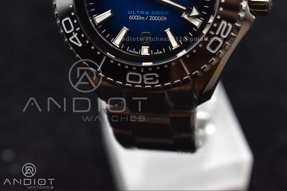 Seamaster 6000M Ultra Deep SS TF 1:1 Best Edition Blue Dial Black Ceramic Bezel on SS Bracelet A2824