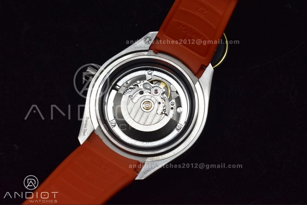 Seamaster 6000M Ultra Deep SS TF 1:1 Best Edition Gray Dial Orange Ceramic Bezel on Black Rubber Strap A2824