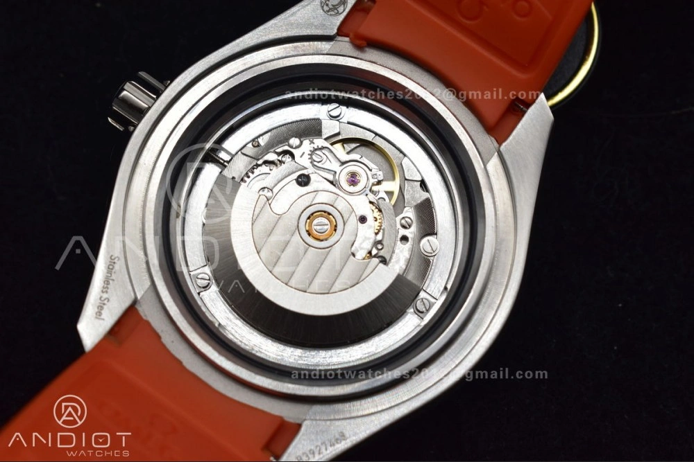 Seamaster 6000M Ultra Deep SS TF 1:1 Best Edition Gray Dial Orange Ceramic Bezel on Black Rubber Strap A2824